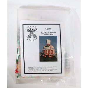 Luvlee Designs Santa's House Tissue Box Plastic, Canvas Needlework #LL857